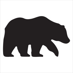Vector bear silhouette isolated on white background Bear icon modern symbol logo black bear image