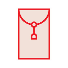 Red envelope vector illustration, Chinese New year filled icon