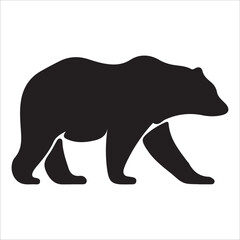 Vector bear silhouette isolated on white background Bear icon modern symbol logo black bear image