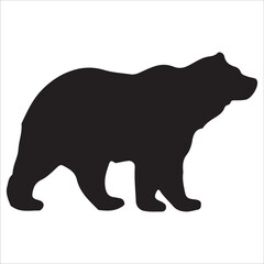 Vector bear silhouette isolated on white background Bear icon modern symbol logo black bear image