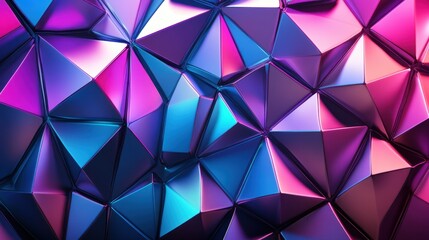 Fototapeta premium Abstract Purple and Blue Metallic Triangular Geometric Pattern Background Design