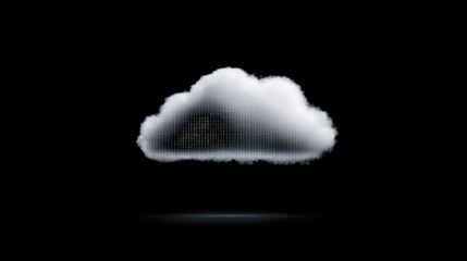 Fototapeta premium A realistic depiction of a fluffy cloud against a dark background, symbolizing weather and nature's beauty.