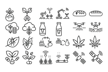 High quality agriculture outline icon vector illustration, perfect for farming, organic products, eco-friendly designs, agribusiness branding, and rural development themes.