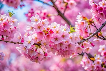 Vibrant Osaka sakura:  A springtime spectacle of pink cherry blossoms in full bloom.