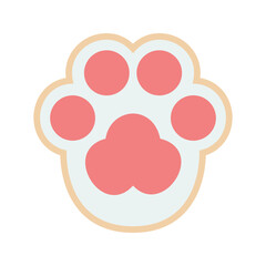 Cat or dog paw icon. Paw icon. Dog, cat paw icon. Zoo, vet logo element. Paw print vector symbol. Vector illustration.