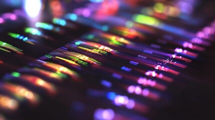 Colorful abstract sound mixer, music production, studio background