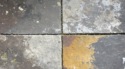 Weathered Stone Pavement Showing Age and Texture