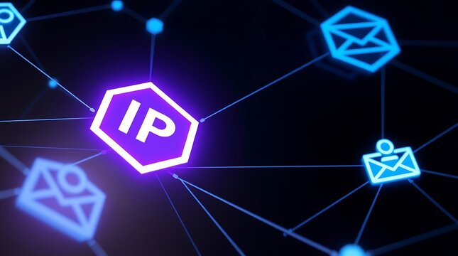 IP, Internet protocol, Network Topology Infographic with IP Addresses &ndash; Connected Users and IP-Based Communication, networking, network diagram, network infrastructure, IP-based communication