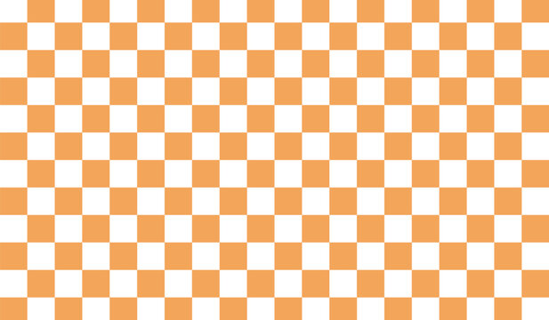 checker pattern square orang and white background design template
