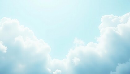 Pastel Sky with Fluffy Clouds.  Possible Use Background, Nature