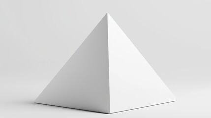 Fototapeta premium A solid white pyramid with only one visible edge highlighted.