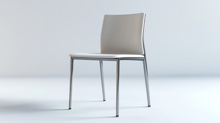 Minimalist Modern Chair with Metal Frame and White Cushion