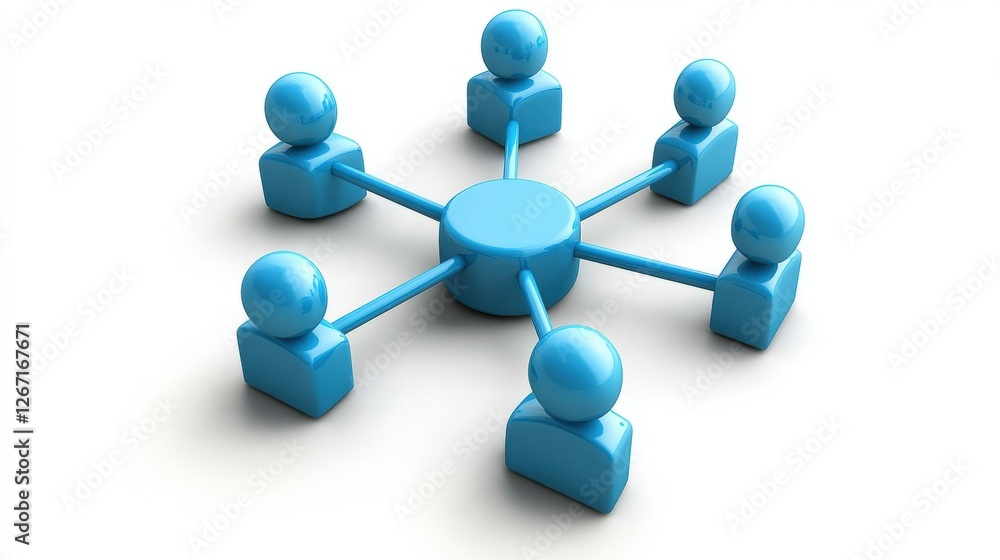 Poster group of people standing in a circle representing social network connection and interaction among in