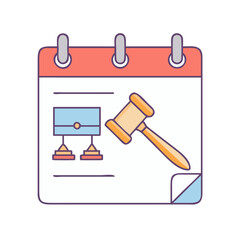 court calendar icon, court calendar vector illustration-simple illustration of court calendar, perfect for court calendar logos and icons