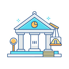 courthouse icon, courthouse vector illustration-simple illustration of courthouse, perfect for courthouse logos and icons