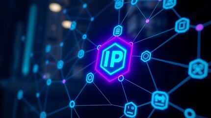 IP, Internet protocol, Network Topology Infographic with IP Addresses – Connected Users and IP-Based Communication, networking, network diagram, network infrastructure, IP-based communication