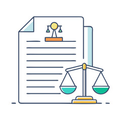 legal scales with document icon, legal scales with document vector illustration-simple illustration of legal scales with document, perfect for legal scales with document logos and icons