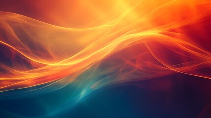 Obraz premium Abstract Orange and Blue Flowing Light Waves