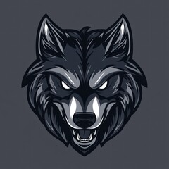 Angry wolf head graphic design, digital art, use for logo, t-shirt, poster