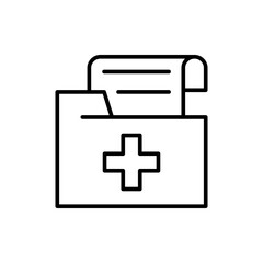 Medical record outline icons, minimalist vector illustration ,simple transparent graphic element .Isolated on white background