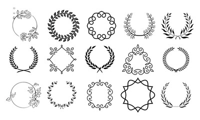Round Floral Frames - Vector