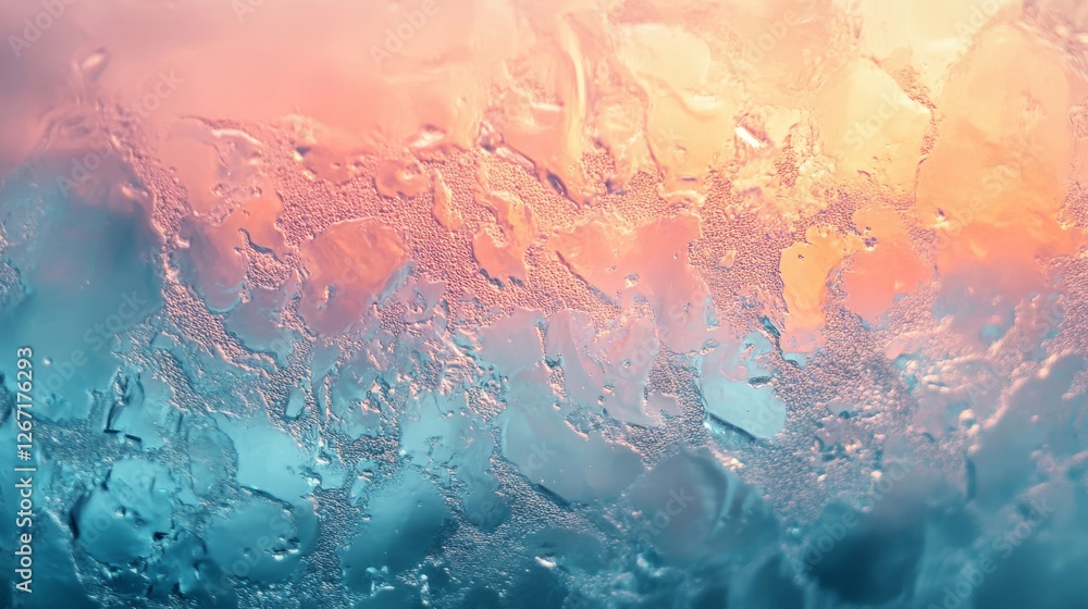 Poster condensation covered window with a gradient color effect