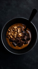 Protein Bowl with Peanut Butter and Chocolate Shavings