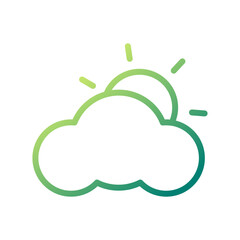 Gradient Sun Peeking from Behind Cloud Icon