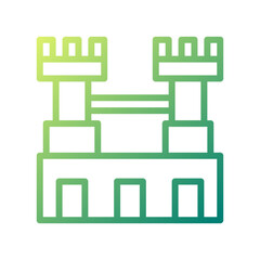 Green Gradient Sandcastle Icon Illustration