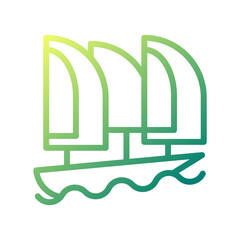 Stylized Sailing Vessel Icon Gradient Design