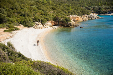 Beach on the Aegean sea near Bodrum, Turkey