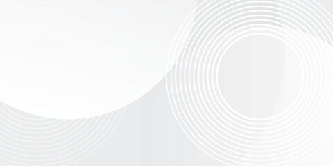 White geometric abstract background overlap layer on bright space with lines effect decoration. Modern graphic design element circles