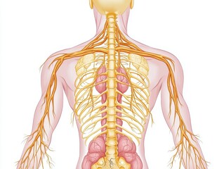 Human Nervous System Detailed Anatomy Illustration