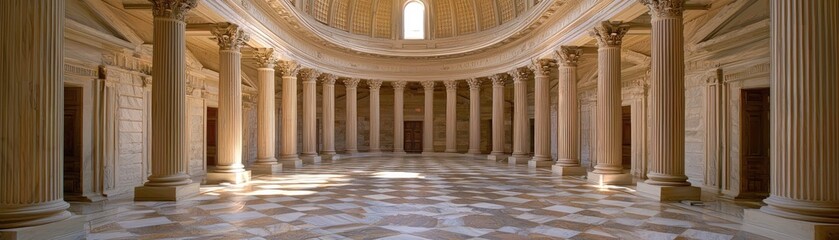 Fototapeta premium Colonnaded Hallway in Historic Building