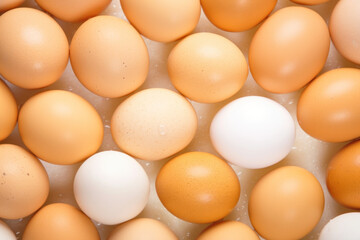 A lot of fresh eggs background