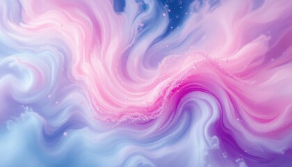 Obraz premium Abstract fluid art with pink and blue swirls and cosmic theme