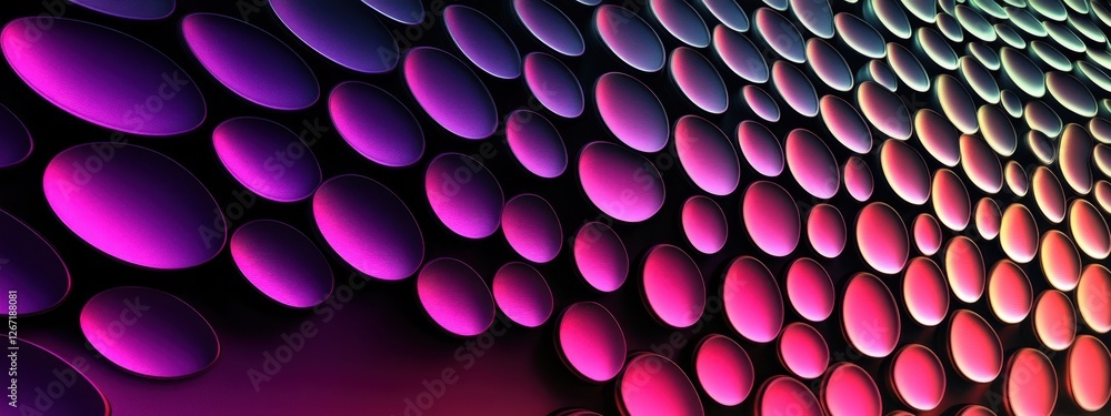 Poster abstract colorful pattern of illuminated ovals, gradient hues, vivid background texture, modern desi