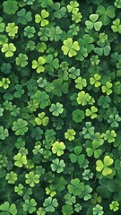 Lush Green Clover Leaf Pattern