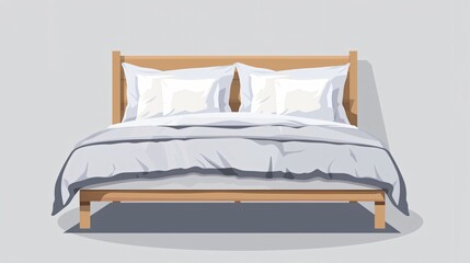 Empty Hospital Bed with Pillows and Blanket