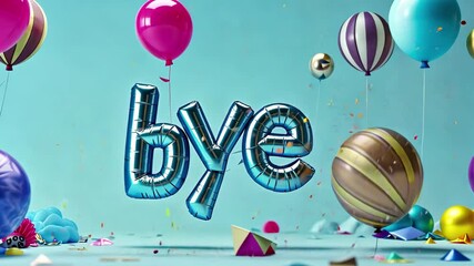 Colorful balloons and decorations celebrate a joyful farewell in a vibrant setting