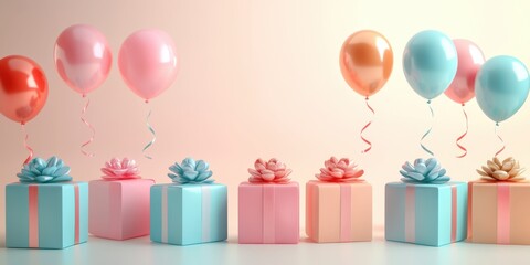 Colorful Celebration with Gifts, Balloons, and Floral Decorations for All Occasions