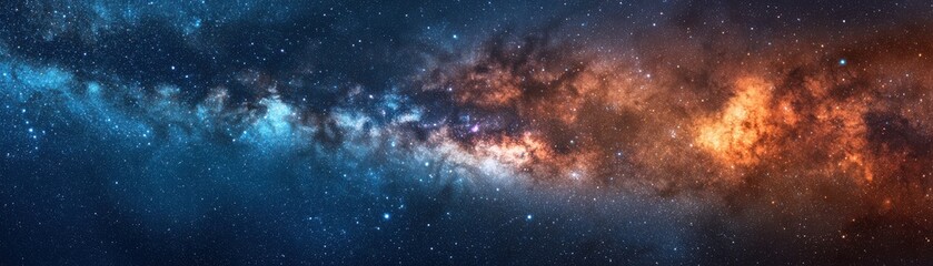 Fototapeta premium Vast Cosmic Landscape with Colorful Nebula and Sparkling Stars in Deep Space