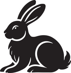 Rabbit Vector silhouettes. Collection of black easter rabbit silhouettes. 