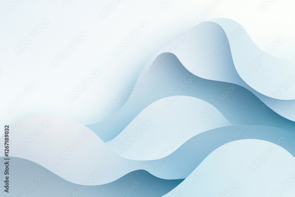 Fototapete Soft blue waves create a calming abstract background representing peace and serenity in design. Generative AI