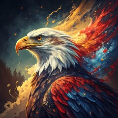 Majestic Bald Eagle Portrait and bald eagle in flight