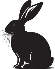 Rabbit Vector silhouettes. Collection of black easter rabbit silhouettes. 