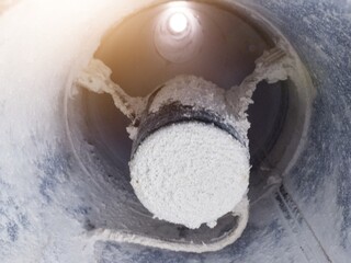 Exhaust fan chimney feather dust in the chicken hatching industry.