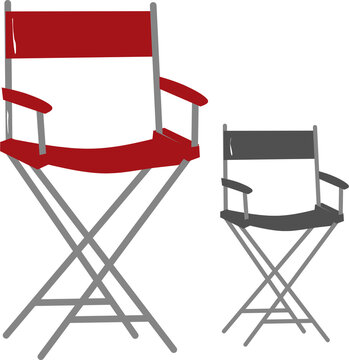 red and gray director chairs clip art preview