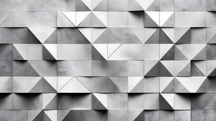 Obraz premium Abstract Grey and White Geometric Wall Paneling