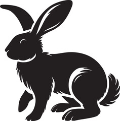 Rabbit Vector silhouettes. Collection of black easter rabbit silhouettes. 